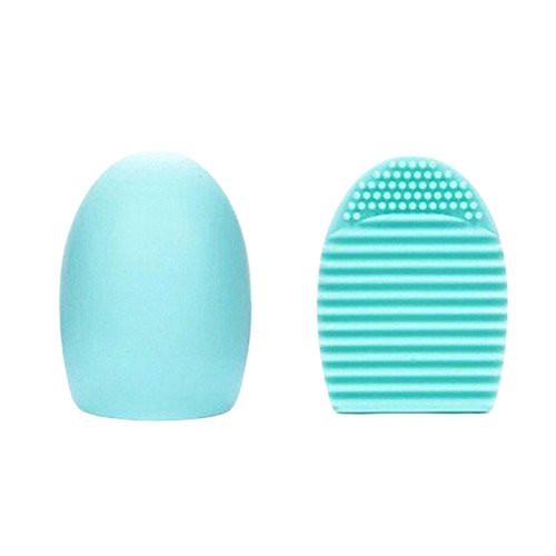 Brush Egg - Accesoriu din silicon pentru curatarea pensulelor de machiaj - Culoarea Albastru - Pensule Si Accesorii -