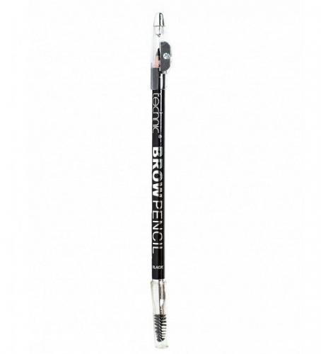 Creion de sprancene Technic Brow Pencil cu ascutitoare si periuta - Black - Produse de Machiaj - Machiaj Sprancene