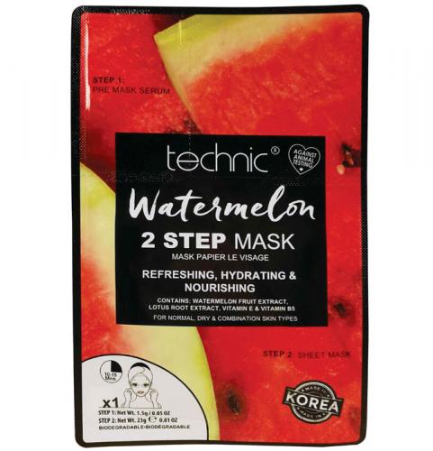 Masca cu pepene - Vitamina E B5 - TECHNIC Watermelon - 2 Pasi - 15 g x 23 g - Produse Ingrijirea Tenului - Exfolianti si Masti