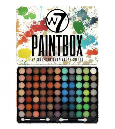 Paleta farduri de ochi W7 Paintbox 77 culori - Trusa Machiaj Glitter -