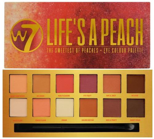 Paleta farduri de pleoape mate W7 Life`s A Peach - 14 culori - Trusa Machiaj Glitter -