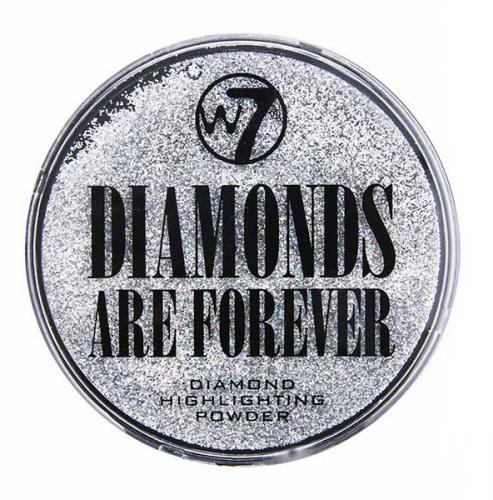 Pudra iluminatoare W7 Diamonds Are Forever Highlighting Powder - Particule Argintii - Produse de Machiaj - Machiaj Ten