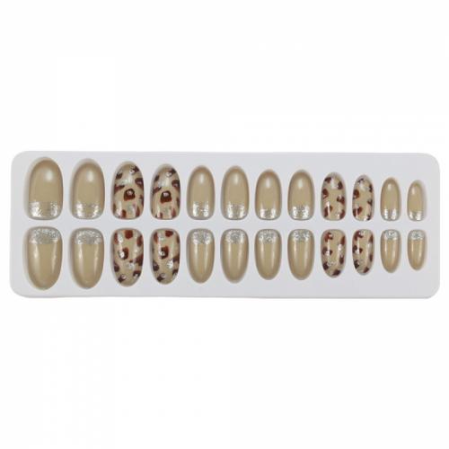 Set 24 Unghii False Tips cu aspect natural – Salon Nails – 04 Leopard