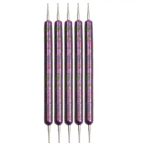 Set 5 Punctatoare pentru Unghii The Purple Five - calitate premium - Accesorii Manichiura - Set Pensule Unghii