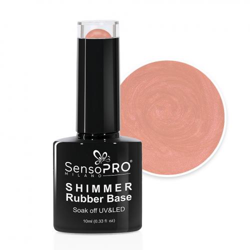 Shimmer Rubber Base SensoPRO Milano - #05 Perfect Nude Shimmer Red - 10ml - Primer Unghii -