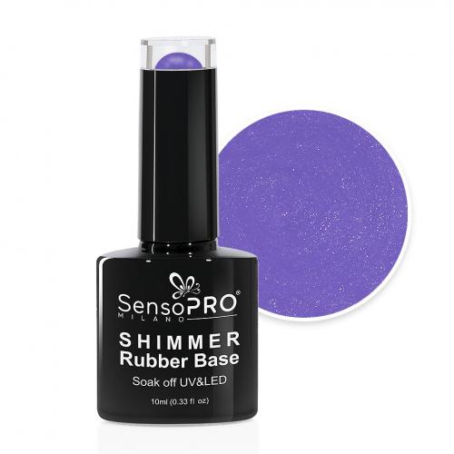 Shimmer Rubber Base SensoPRO Milano - #08 Lavender Shimmer White - 10ml - Primer Unghii -