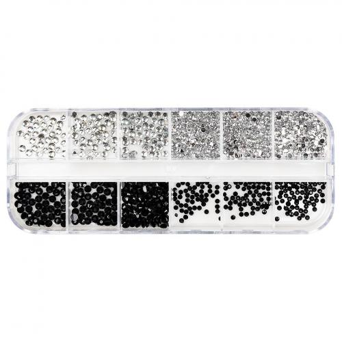 Strasuri Unghii LUXORISE - Disco Black & White - 12 modele - Produse Nail Art -  Strasuri Unghii
